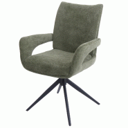 Décoshop26 - Chaise de salle à manger pivotante moderne accoudoirs enveloppants 90 x 60 x 60 cm confort d'assise ergonomique en 04_0009332 - 3000267