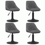 Décoshop26 - Lot de 4 chaises de salle à manger siège pivotant hauteur réglable en velours gris foncé et acier noir DEC025363 - gris 3000255210756 Décoshop26 - Lot de 4 chaises de salle à manger siège pivotant hauteur réglable en velours gris foncé et acier noir DEC025363 - gris 3000255210756
