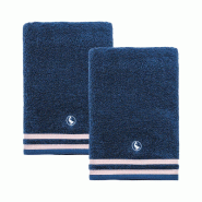 El Ganso - Set de 2 Serviettes de Douche couleur Bleu Marine 70x140cm 100% Coton 500GSM - bleu PK7358
