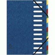 Exacompta Lot de 6 Trieur extensible HARMONIKA, 12 compartiments, coloris bleu - bleu 55122E