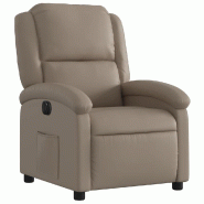 Fauteuil inclinable électrique Cappuccino Similicuir Modèle Fervoriax - 8721012167063