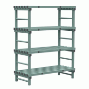 Gastro-Inox Rayonnage Euro avec 4 étagères en plastique 1400x600x1750mm - 7445908642649