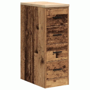 Helloshop26 - Armoire de rangement garage avec quatre tiroirs 30 x 51 x 85 cm en bois pin vieux bois 02_0051384 - Bois massif 3000236885577