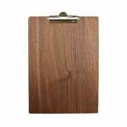 Hungry Club Porte Menu en bois A4 "Le Pincé" - Noyer - Pince Dorée - Bois massif PM-P-A4-NO-PD