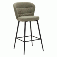 Mauro Ferretti Lot De 2 Tabourets De Bar Losanna Verts 52 X 59 X 108 Cm - Tabourets En Tissu Avec Pieds En Métal Noir - Style Glamour Années 70 - ve Mauro Ferretti Lot De 2 Tabourets De Bar Losanna Verts 52 X 59 X 108 Cm - Tabourets En Tissu Avec Pieds En Métal Noir - Style Glamour Années 70 - ve