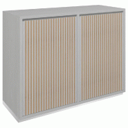 Meuble Vertigo T01 4 tiroirs à l'anglaise MDF naturel et noyer clair 120x47x93cm
