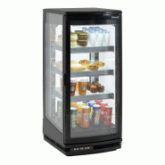 Mini vitrine ventilée positive 93 Litres, 2 portes battantes vitrées, noire, 200 W, 220 V - MONO Mini vitrine ventilée positive 93 Litres, 2 portes battantes vitrées, noire, 200 W, 220 V - MONO