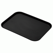 Plateau rectangulaire Camtread rebord élevé - antidérapant - 36 x 46 cm - Lot de 12 - Cambro - noir 0615402675963
