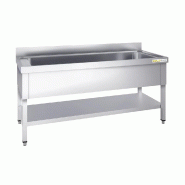 Plonge inox grande cuve 1800x700mm avec 1 bac PREMIUM - GOLDINOX - inox 3701770816927