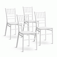 RATTATAN Lot de 4 chaises empilables en polypropylène, design style Chiavari et pieds antidérapants, pour cuisine, jardin, bars, restaurants et hôt