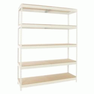 SimonRack Étagère Industrielle, 2000x1800x600 5 Niveaux en bois, Étagère Charge Lourde, blanc/bois -Simonforte - blanc métal 8425437152672 SimonRack Étagère Industrielle, 2000x1800x600 5 Niveaux en bois, Étagère Charge Lourde, blanc/bois -Simonforte - blanc métal 8425437152672