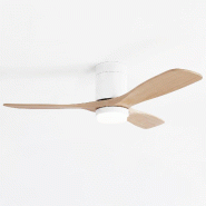 Sweiss FLOW22 - Ventilateur de plafond avec LED, 6 vitesses, Bois clair - beige FLOW22