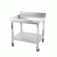 Table de travail en inox soubassement 800 x 700 mm adossée sur roulettes PREMIUM / GOLDINOX - inox 3701770800346 Table de travail en inox soubassement 800 x 700 mm adossée sur roulettes PREMIUM / GOLDINOX - inox 3701770800346