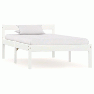 VidaXL Cadre de lit sans matelas blanc bois de pin massif 90x200 cm Modèle Oerlonis - 283184