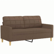VidaXL Canapé à 2 places Marron 140 cm Tissu Modèle Sornovane - 359094