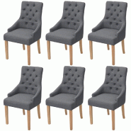 VidaXL Chaises à manger lot de 6 gris foncé tissu Modèle Altéa Horizon - 274424