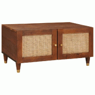 VidaXL Table basse 80 x 50 x 40 cm Bois de mangue massif Modèle Luna Salon - 4018885