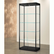 Vitrine T-Métal colonne 75x45xH190cm 3 spots LED - noir