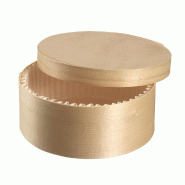 Boîte ronde bois naturel + couvercle + papier cuisson blanc 600ml - par 200