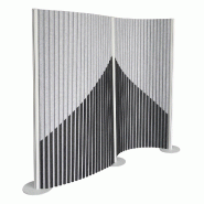 Cloison acoustique / Cloison mobile Flexmiut Wave à roulettes 211 x 160 PET gris hjh OFFICE - gris plastique 892020