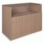 Comptoir vitrine côté bois Vertigo T03 MDF naturel et noyer 120x60x93cm