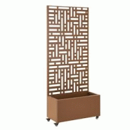 Helloshop26 - Jardinière bac à plante fleur brise-vue acier galvanisé 190 x 82 x 38 cm marron 03_0009498 - 3000224727865