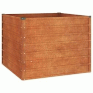 Helloshop26 - Jardinière bac lit surélevé plantes fleurs terrasse jardin de jardin rouillé 100 x 100 x 77 cm acier corten marron 02_0039857 - 3000 Helloshop26 - Jardinière bac lit surélevé plantes fleurs terrasse jardin de jardin rouillé 100 x 100 x 77 cm acier corten marron 02_0039857 - 3000