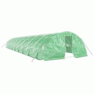 Helloshop26 - Serre tente abri plante fleur légumes avec cadre en acier 90 m² 18 x 5 x 2,3 m vert 02_0044642 - 3000220280210 Helloshop26 - Serre tente abri plante fleur légumes avec cadre en acier 90 m² 18 x 5 x 2,3 m vert 02_0044642 - 3000220280210