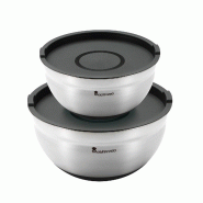 MASTERPRO BERGNER - Set 4Pc Bols à Mélanger en Acier inoxydable Foodies - argenté inox Q3045