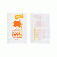 Sac poulet papier 26x7x42cm - par 100 - intérieur polyétylène - anti buée
