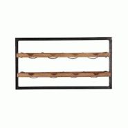SIT Möbel Casier à vin mural en bois de manguier et métal recyclé finition naturelle, pour 8 bouteilles | L 65 x P 25 x H 35 cm - multicolore mult SIT Möbel Casier à vin mural en bois de manguier et métal recyclé finition naturelle, pour 8 bouteilles | L 65 x P 25 x H 35 cm - multicolore mult