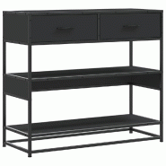 Table console noir 90x35x80 cm bois d'ingénierie Modèle Atlas Infinite Nordique - 849179