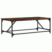 VidaXL Table basse Chêne fumé 100x50x35 cm Bois d'ingénierie Modèle Atlas Master Creator - 835331