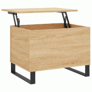 VidaXL Table basse Chêne sonoma 60x44,5x45 cm Bois d'ingénierie Modèle Milan Loft - 830959