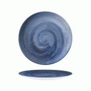 6 x assiettes plates VORTICE bleue - Porcelaine - 21cm - Morini - 606495