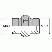 Adaptateur droit mâle BSP pour bague BS - X mâle BSP pour bague BS - 1/2' , 20.95 , 1"1/4' , 41.91