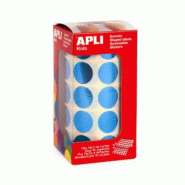 Apli 1770 gommettes rondes, diam. 20 mm, en rouleau, coloris bleu métallisé - 8410782120483