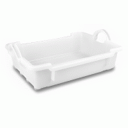 Bac gerbable avec rotation de 90° - Fond et parois pleins - L650mm x l450mm - PEHD - Norme Europe_0