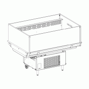 Bac libre service froid positif - 4 faces vitrées, Sur Roulettes Galilei GIANO 70 VC H150 1250 (R290)