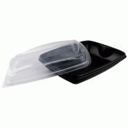Barquette Deliverypack plat chaud+couvercle 750 ml 19,5x14,6x6,5 cm PP - par 30