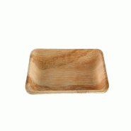 Betik Ecoline – 100 unités – Plateau rectangulaire feuille de palmier – 26 x 17,5 cm - beige Matériau naturel 1010219