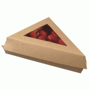 Boite part de tarte Ecokraft carton fenêtre BOPP 15,5x11x4,5cm - par 500