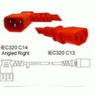Câble d'alimentation C13/C14 15A ROUGE ANGLED