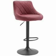 CLP Tabouret de bar Lazio en similicuir avec pied en métal Bordeaux/Noir - rouge polyester 321752 CLP Tabouret de bar Lazio en similicuir avec pied en métal Bordeaux/Noir - rouge polyester 321752