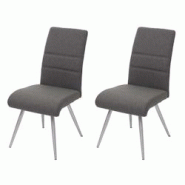 Décoshop26 - 2x chaises de salle à manger cuisine en tissuet acier inoxydable brossé gris-brun 04_0000404 - gris 3000253518984 Décoshop26 - 2x chaises de salle à manger cuisine en tissuet acier inoxydable brossé gris-brun 04_0000404 - gris 3000253518984