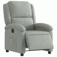 Fauteuil inclinable électrique gris clair velours Modèle Hermelia - 8721012167667