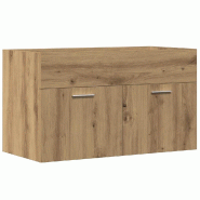 Helloshop26 - Armoire lavabo murale salle de bain espace de rangement 90 x 38,5 x 46 cm en bois d'ingénierie chêne artisanal 02_0050800 - Bois massi