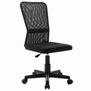 Helloshop26 - Chaise fauteuil siège de bureau informatique étude 44 x 52 x 100 cm tissu en maille noir 02_0024036 - noir métal 3000214650333