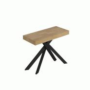 Itamoby Console Extensible 90X40/300 Cm Chêne Naturel Saki Avec Pieds Anthracite - marron VE090COSAKBIG-QN