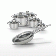 Lot de 4 Faitouts et 2 Poêles Elo Relief Solution en Acier Inoxydable - gris 3176239942828